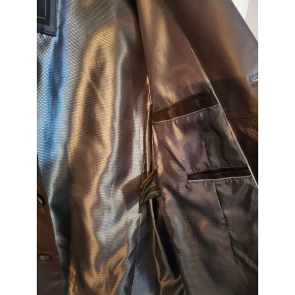 Excelled 100% Leather Men's size Medium Jacket/blazer w/button closure BROWN - Picture 6 of 12